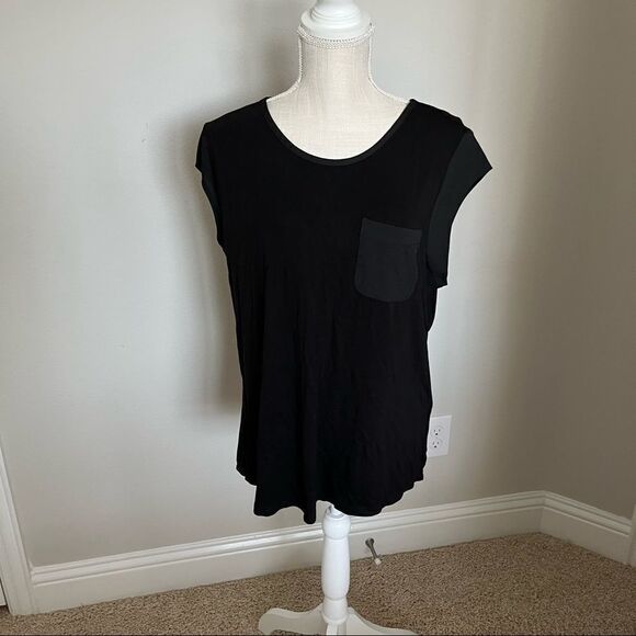 Black Calvin Klein Short Sleeve TopSize 0X - Picture 1 of 4